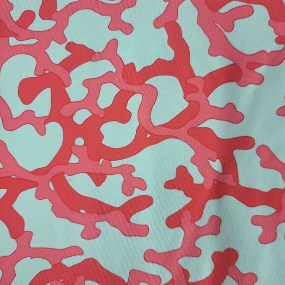 J. Mclaughlin Long Sleeve Top XS Womens Spandex Blend Light Blue Red Print - Picture 6 of 10